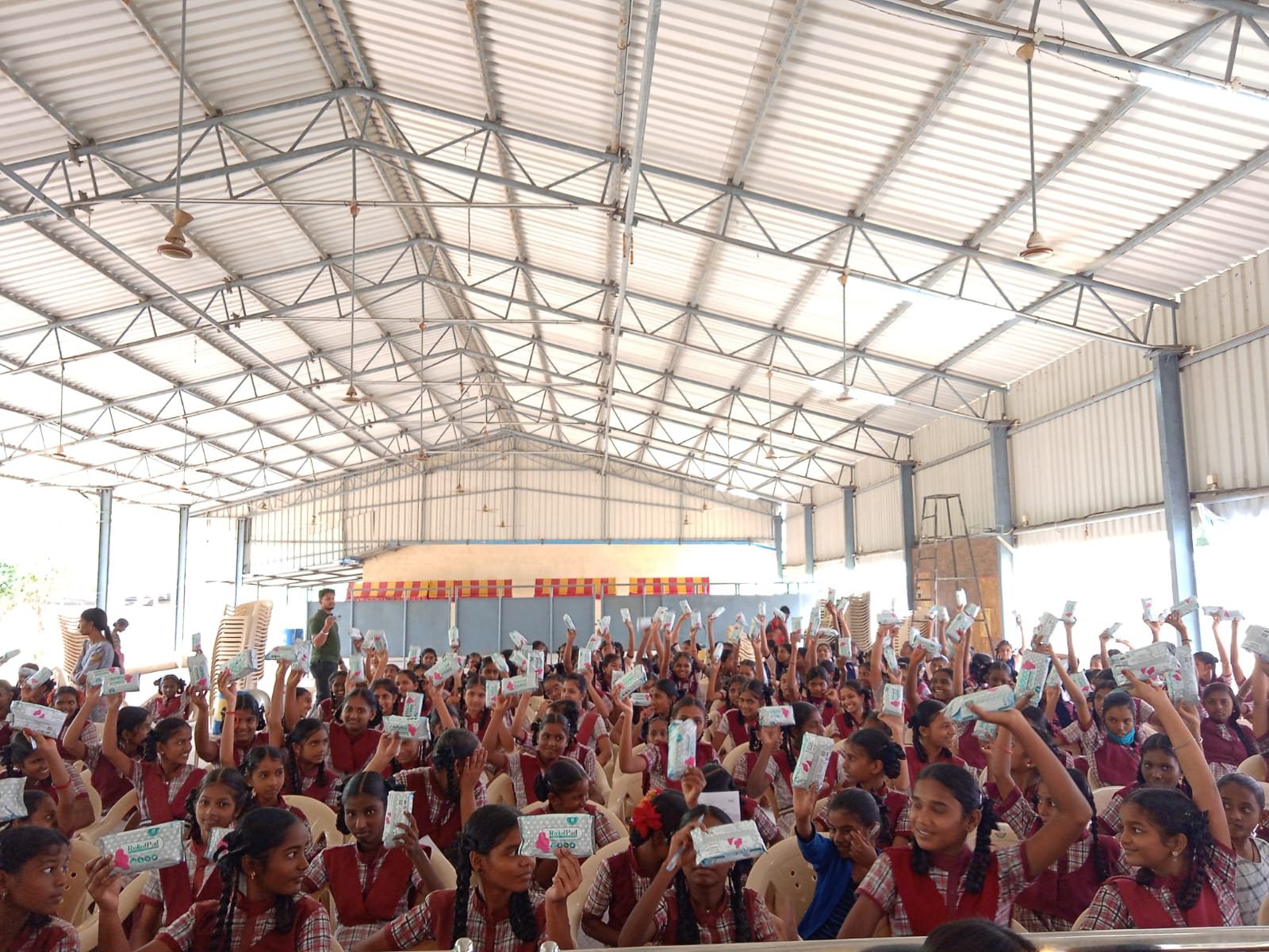 A full hall of students attending a Care-O-Safe awareness session